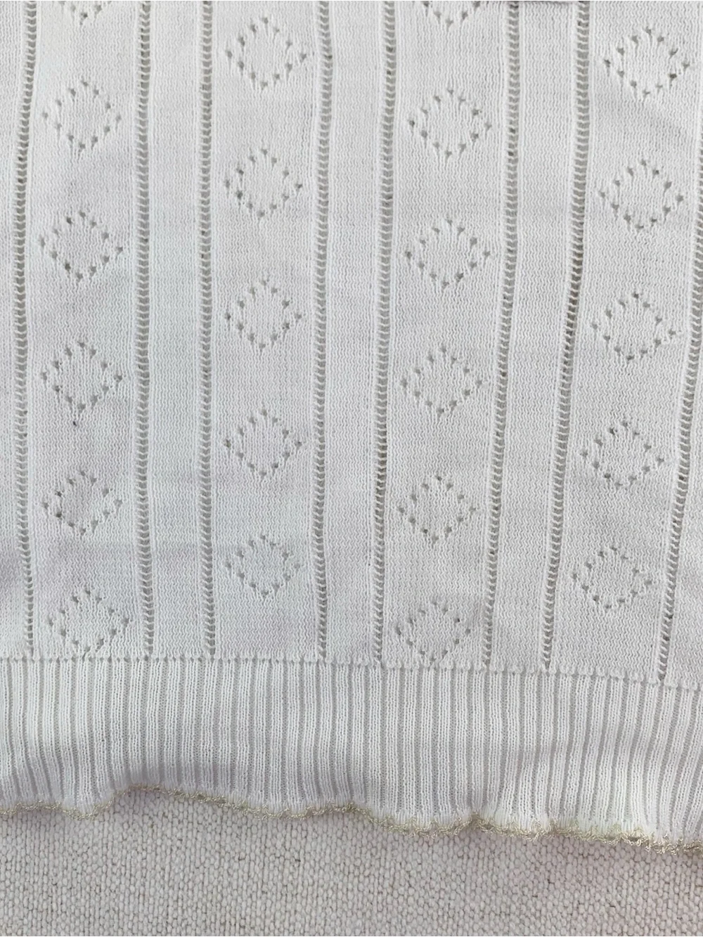 J Crew New Pointelle sweater-tank in premium ultrafine cotton lace trim white